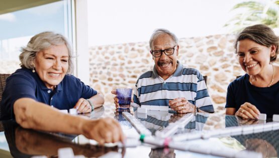 residents playing games at The Pavilion at Great Hills