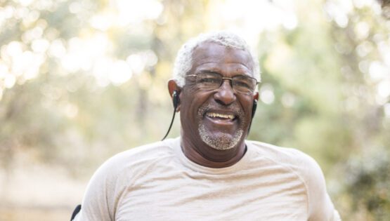 Senior African American Man Jogging