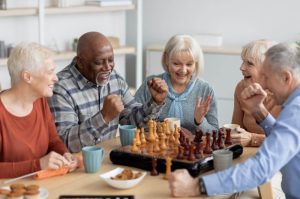Seniors playing Chess