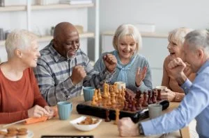 Seniors playing Chess