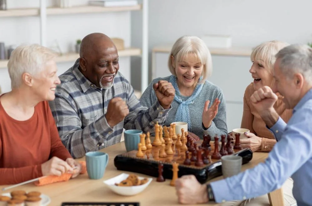 Seniors playing Chess