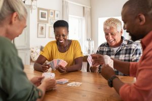 Seniors playing cards.